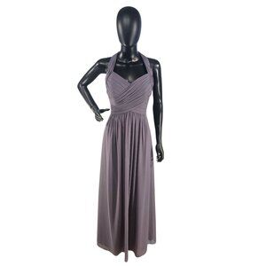 Pewter Chiffon Halter Formal Dress NWOT - Bill Levkoff